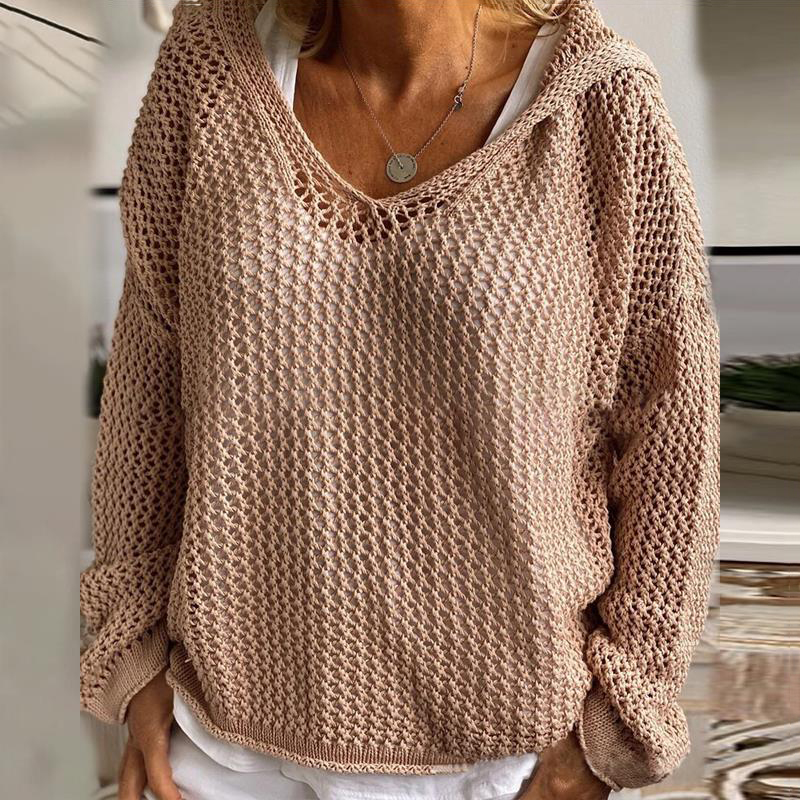 Vintage Hollow Out Comfy Hooded Sweater