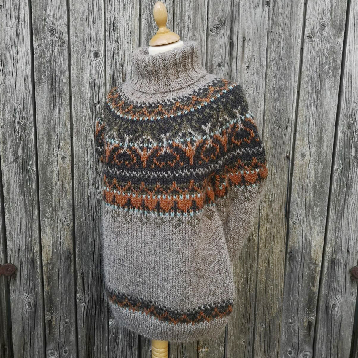 Vintage Fairman Island Jacquard Turtleneck Sweater
