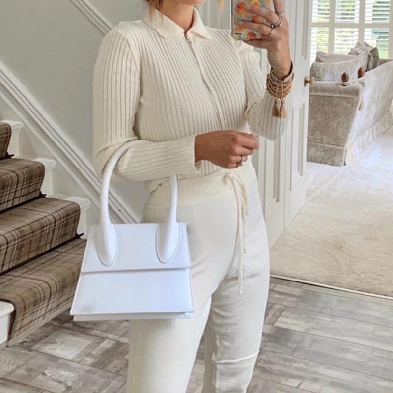 Solid Casual Knitted Suit Sets