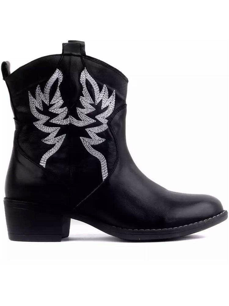 Classic Embroidered Cowgirl Ankle Boots
