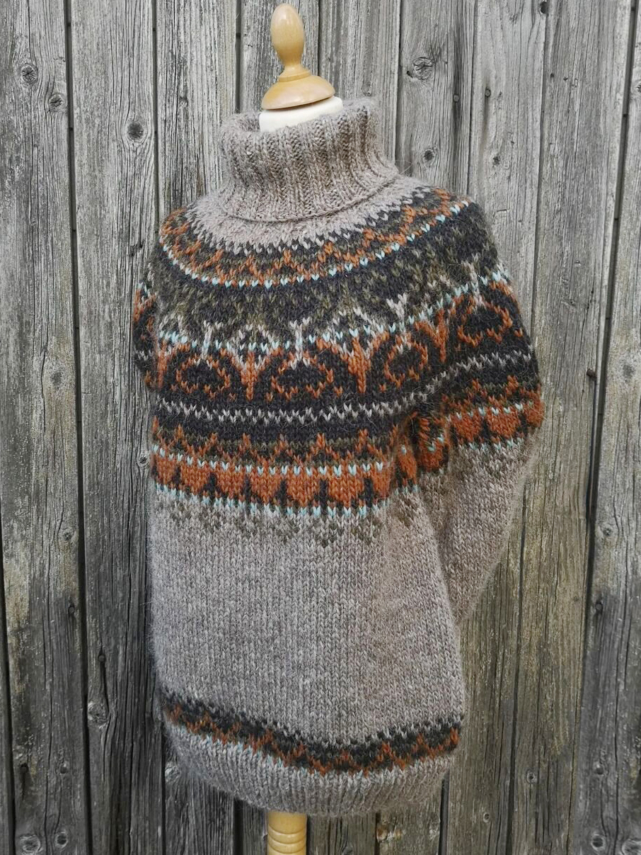 Vintage Fairman Island Jacquard Turtleneck Sweater
