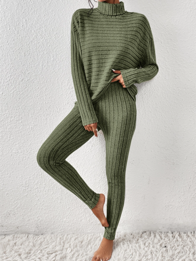 Regular Fit Stand Collar Casual Plain Two-Piece Set