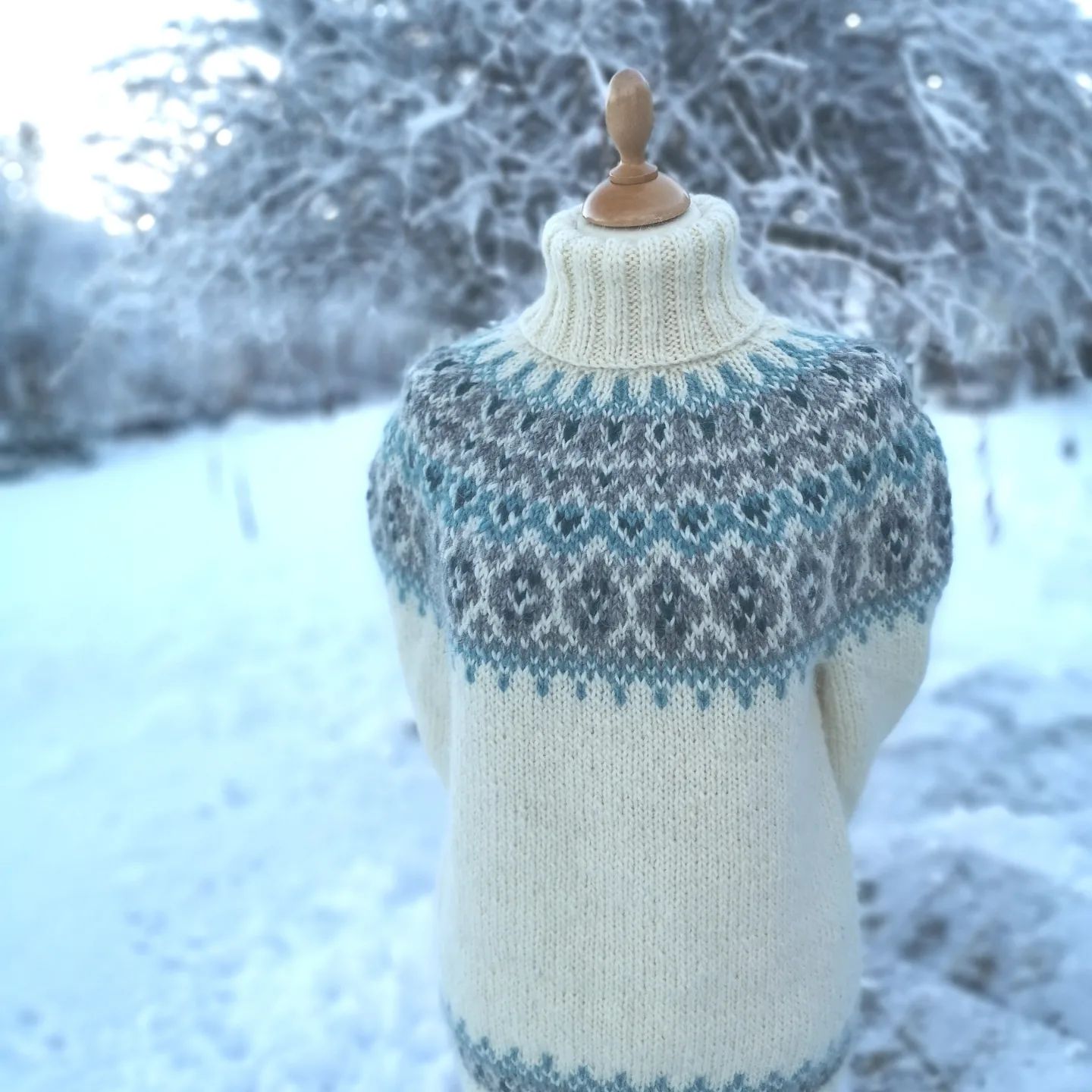 Vintage Diamond Jacquard Turtleneck Sweater
