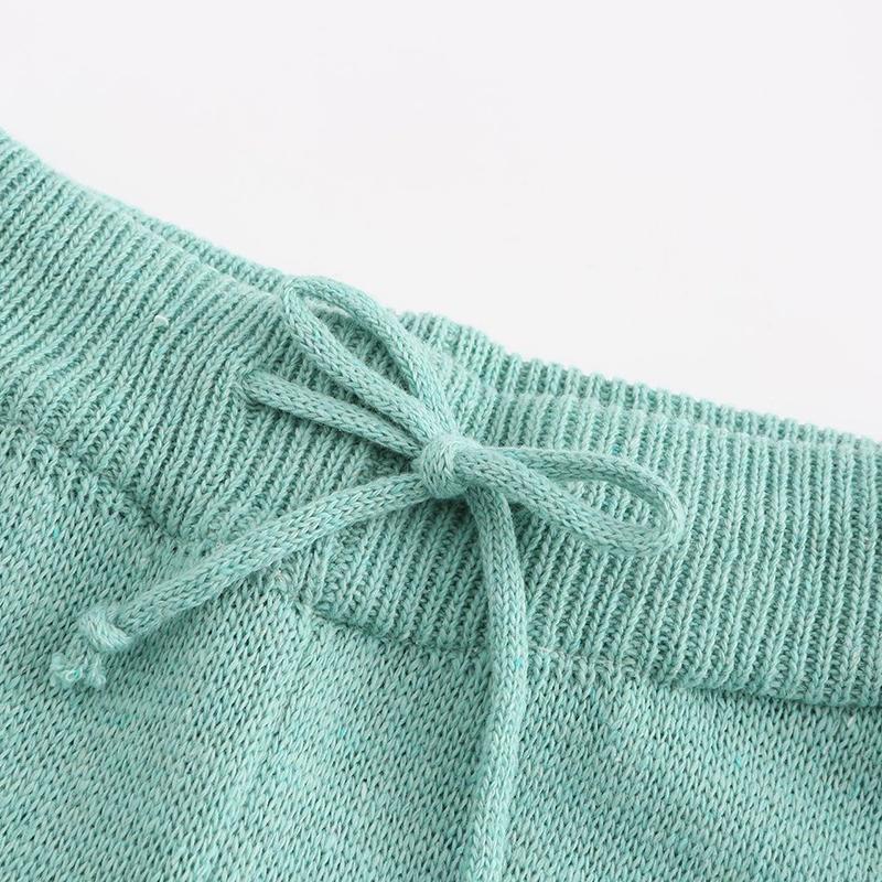 Solid Casual Knitted Suit Sets