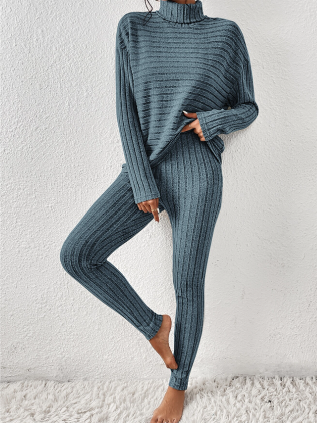 Regular Fit Stand Collar Casual Plain Two-Piece Set