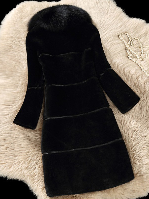 Regular Fit Elegant Fluff/Granular Fleece Fabric Plain Leather & Faux Leather