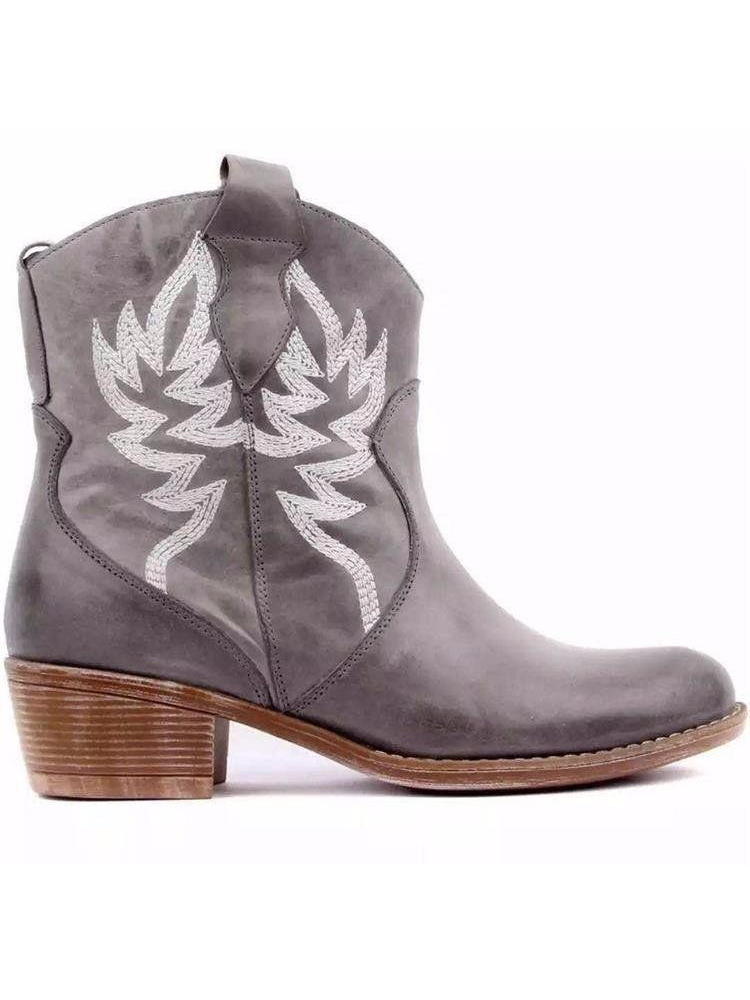 Classic Embroidered Cowgirl Ankle Boots